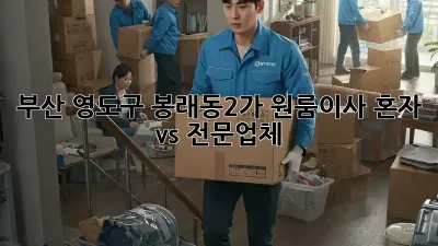 부산 영도구 봉래동2가 원룸이사, 혼자 vs 전문업체? 🤔